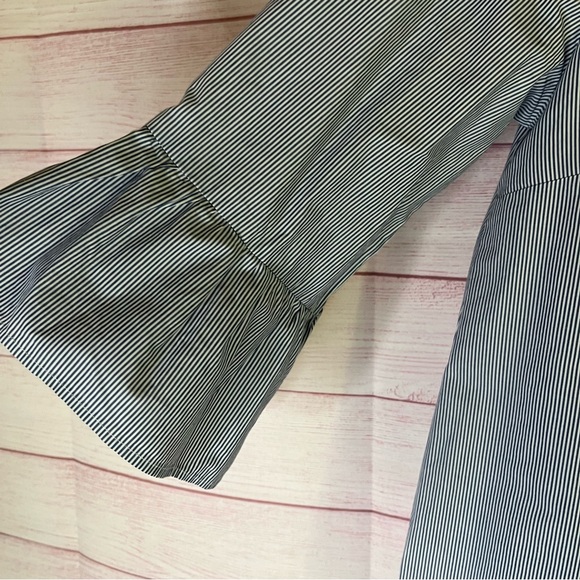 Madewell Blue White Stripe Blouse Size Large - Picture 5 of 5